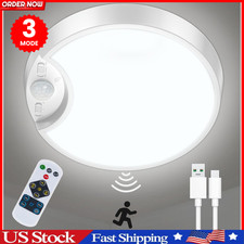 Rechargeable LED Motion Sensor Ceiling Light Remote,Battery Operated Shed Ligh