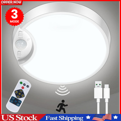 Rechargeable LED Motion Sensor Ceiling Light & Remote,Battery Operated Shed Ligh