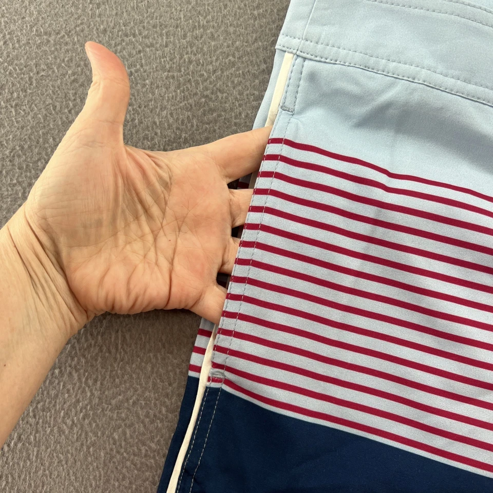 Southern Proper Board Shorts Mens Sz Medium Blue Striped Swim - Image 2 of 4