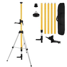 12Ft/3.7M Professional Telescoping Laser Level Pole with Tripod & Laser Mount...