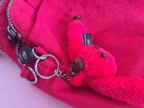 Bolso de Mano Kipling Rojo con Mono ZOE Usado Excelente Estado Sin Correa - Imagen 12 de 15