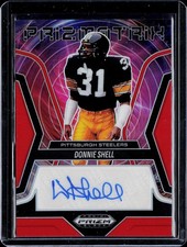 2025 Prizm Black #20 Donnie Shell Prizmatrix Signatures Prizms Red /99
