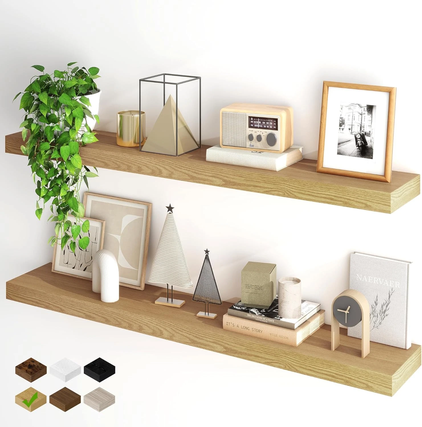 Floating Shelves for Wall, 40Inch Floating Shelves Set of 2, Hanging Shelf with