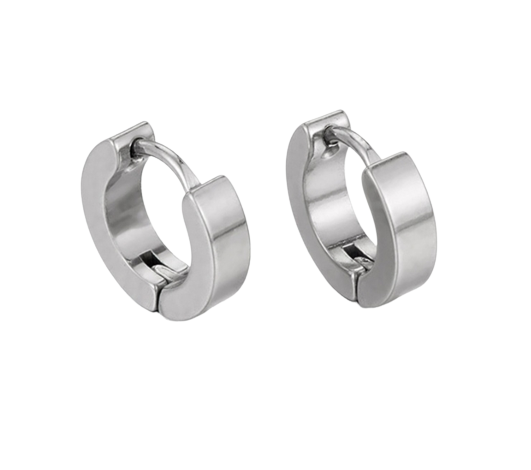 Orecchini Donna Cerchio Acciaio Inossidabile Argento con Zirconi | Bijoux