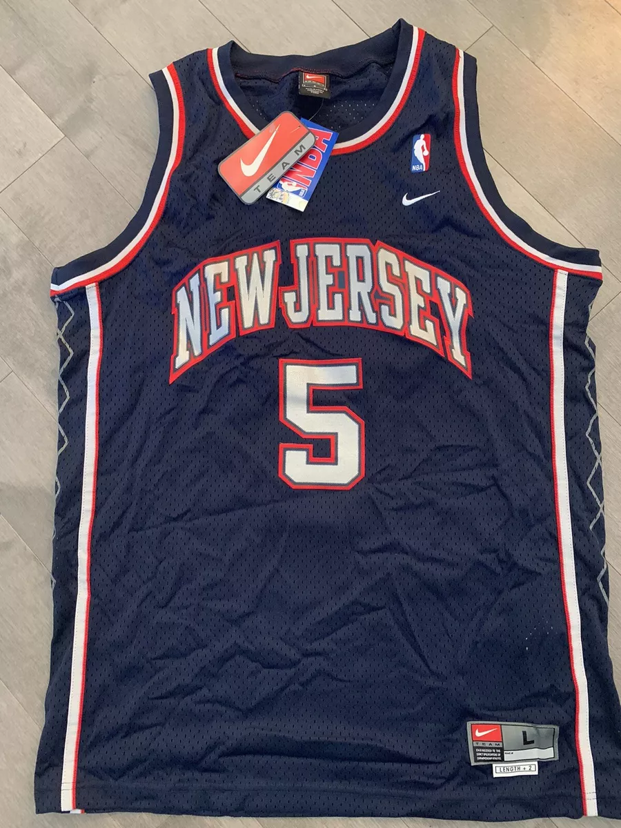 Nike NBA New Jersey Nets Jersey #5 Jason Kidd sz L+2 swingman Navy carter BNWT