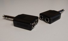    New PAIR TWO 1/4" Stereo Female To 1/4" Stereo Male Adapters. USA Seller.