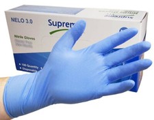 Disposable Blue Nitrile Examination Gloves Latex Powder Free Non Sterile Box 100