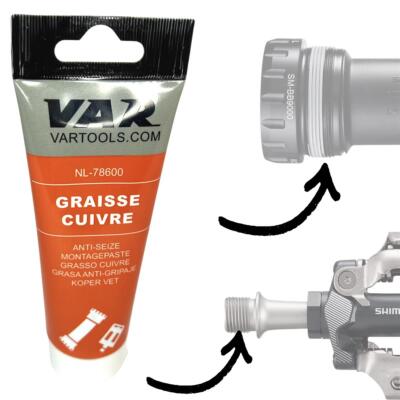 Var Fahrrad MTB Ebike Anti Seize Kupfer Montagepaste Titan Stahl Alu Lager Pedal