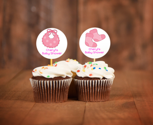 personalised baby shower cupcake toppers