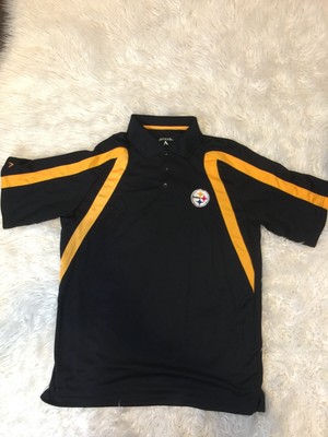 Mens Size Large Pittsburgh Steelers Polo Shirt FOOTBALL BLACK/YELLOW L | eBay