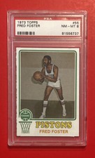 1973 TOPPS FRED FOSTER #56 PSA 8 Graded Basketball Card DETROIT PISTONS Vintage
