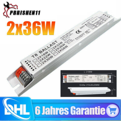 EVG Elektronisches Leuchtstofflampe Vorschaltgerät T8 Röhre Neonlampe 2x36W NEU.