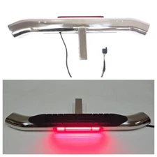 36" Curved Brake Spot Lights LED For 2" Receiver Chrome Tow Hitch Step Bar Guard