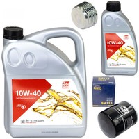 MotoröL Set 10W-40 6 Liter + ÖLfilter SM 113 + Schraube FüR Fiat Ducato Bus 1.9