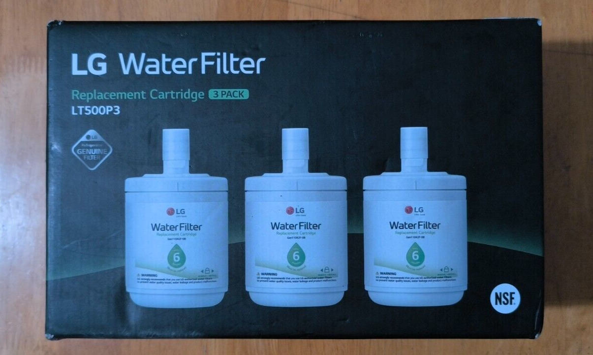 3 Pack LG LT500P Refrigerator Water Filter 500 Gal 6-Month Capacity