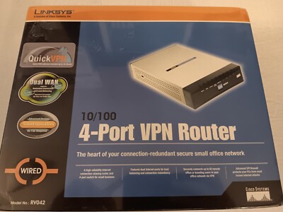 Linksys RV042 4-Port 10/100 VPN Router Dual Wan Dual Internet Ports Brand New