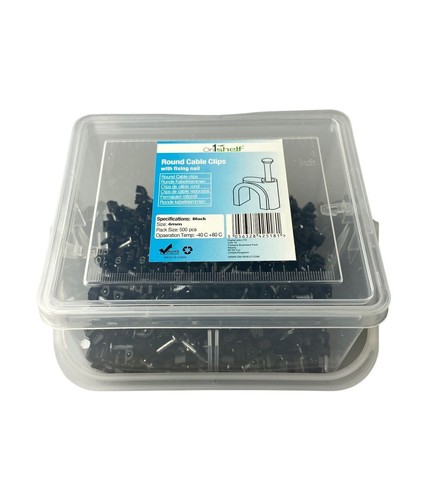 Clips de cable negros redondos de alta resistencia uña tipo K caja de comercio 130-500 clips - Imagen 7 de 23