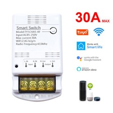 30A Tuya WiFi RF White Smart Switch Module Wi...