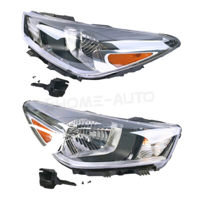 Left Driver+Right Passenger Side Headlight FOR 2018-2020 KIA Rio W/Bulbs