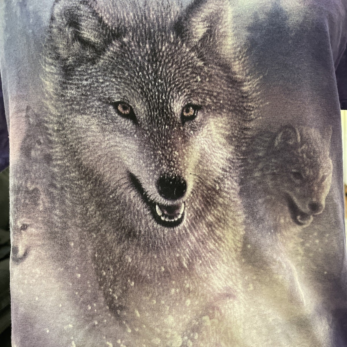 The Mountain Purple Tie Dye Wolf T Shirt Size Medium Free Shipping