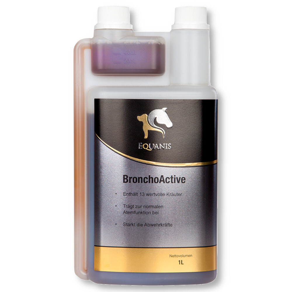 Equanis BronchoActive 1 l Bronchialelixier Pferdehustensaft Kräutersirup