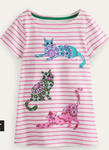 Mini Boden Short Sleeve Cat Tunic NWT New 7-8 - Picture 1 of 12