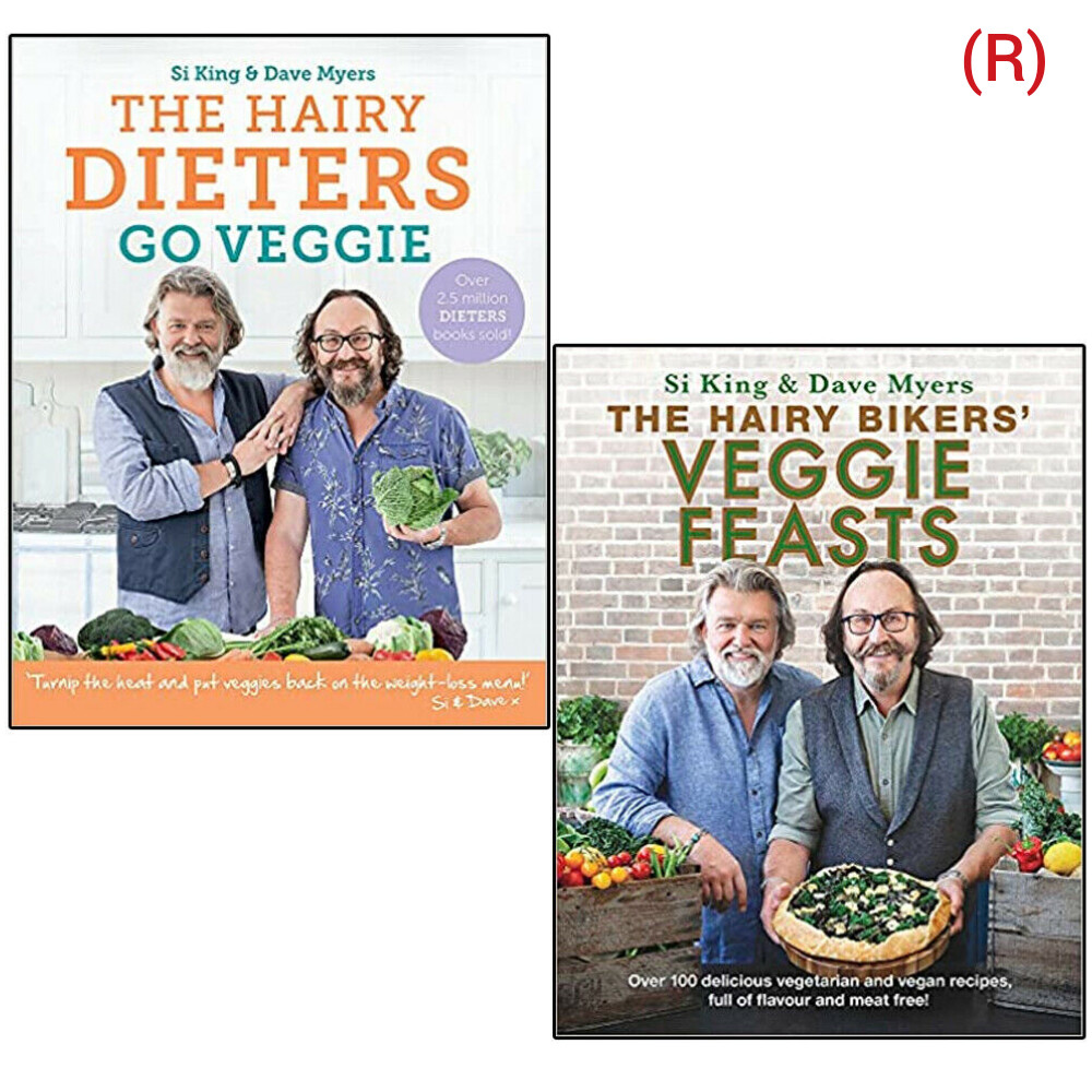 Hairy Bikers 2 Books Collection Set (Hairy Bikers' Veggie Feasts, Go Veggie) NEW