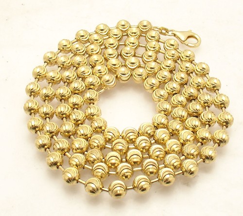 6mm Moon Cut Ball Bead Chain Necklace 