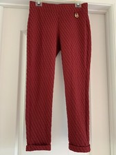 MICHAEL KORS Womens Cuffed Legging Ankle Pants Maroon Textured, SZ M 30/27 NWOT