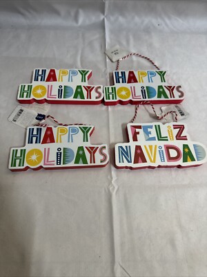 4pk Happy Holidays Christmas Ornament | eBay