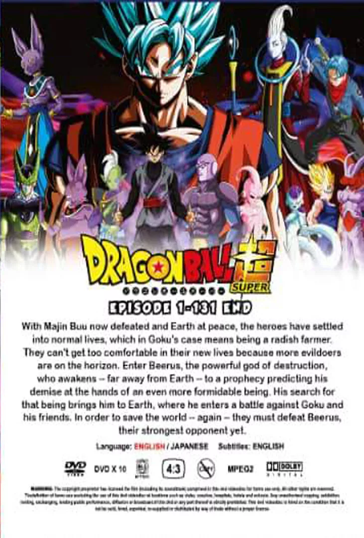 DVD Dragonball Super Eps 1-131 End + Dragonball Z & Dragonball Super  Movie & OVA