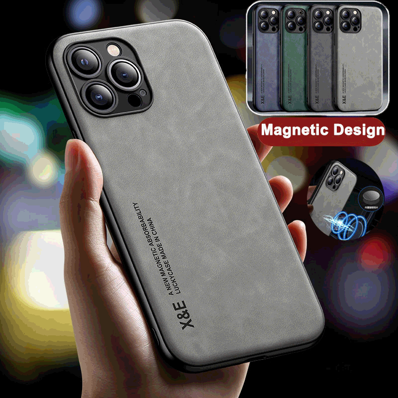 Magnetic Leather Case Back Cover For iPhone 16 13 14 15 Pro