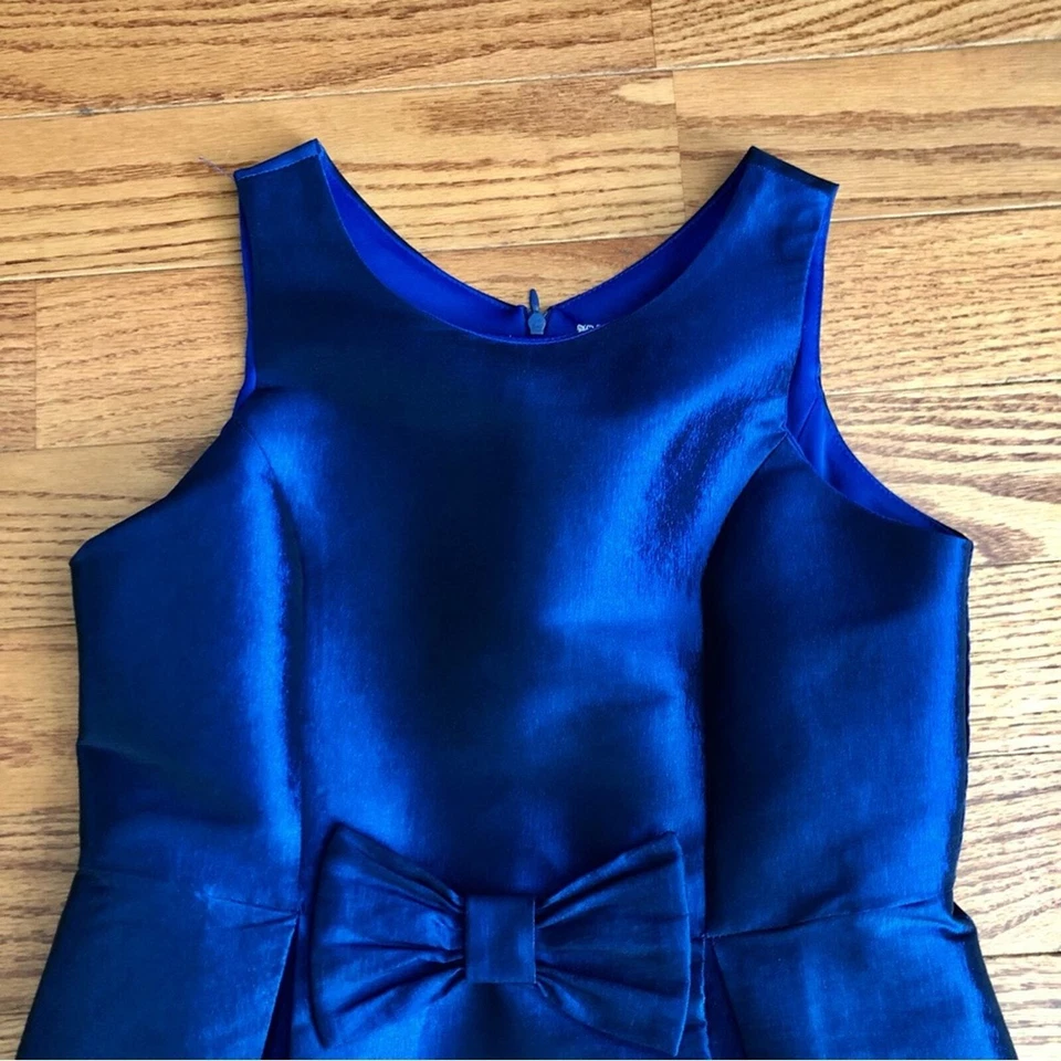 Vestido SOPRANO A-Line Lazo Sin Mangas Formal Azul Metálico Niña’s Talla 14 Foto 3 de 4
