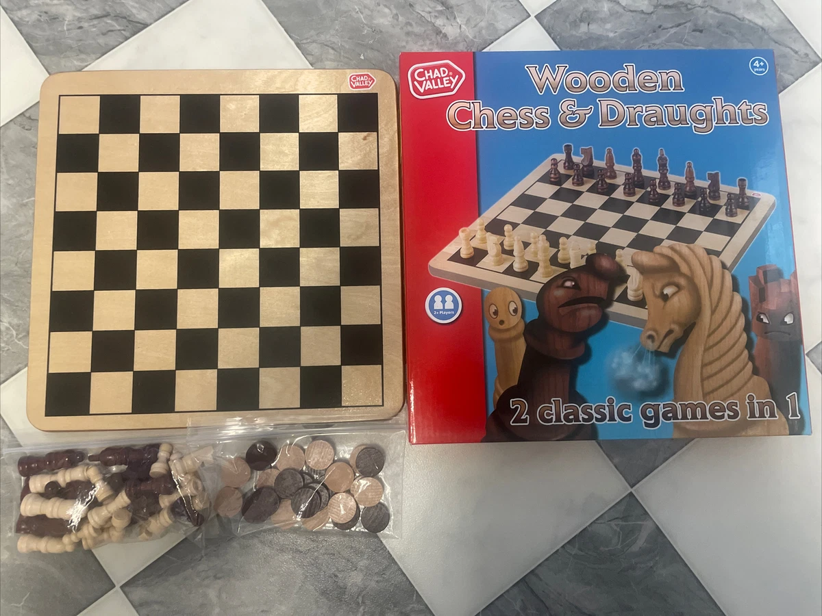 Buy Chad Valley Wooden Chess and Draughts Board Game, Board games