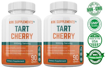 2 Pack Tart Cherry Extract 900mg Anthocyanins Gout Joint Pain Arthritis