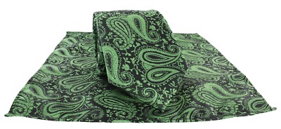 Michelsons of London dunkelgrün Ton Paisley Hochzeit Krawatte & Einstecktuch Set