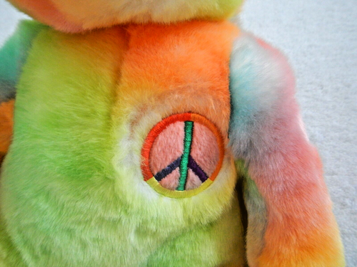 TY BEANIE BUDDY - PEACE BEAR - DARK VERSION PASTEL TY-DYED - BEAUTIFUL COLORS - Picture 7 of 12