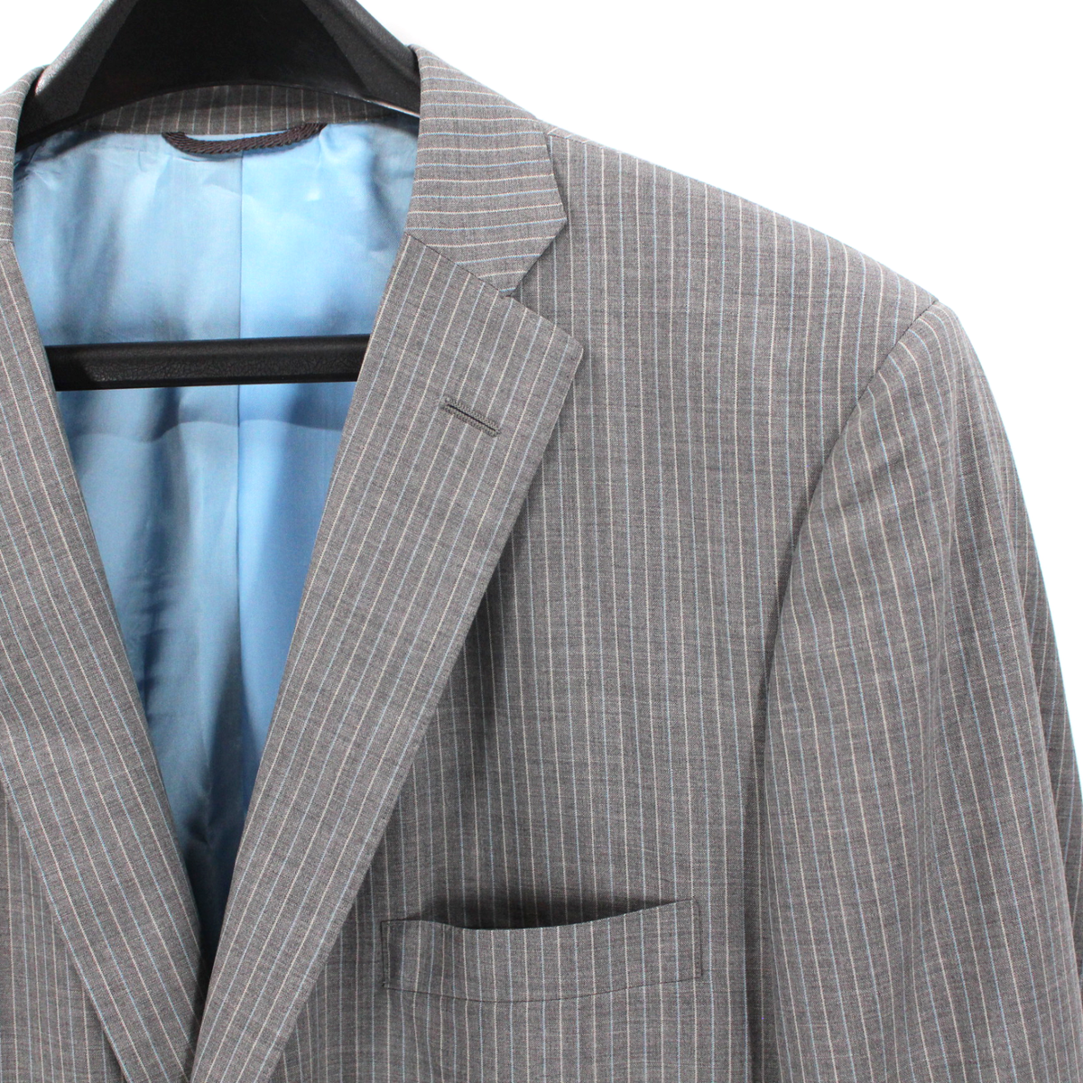 Holland & Sherry Savile Row Royal Classic Wool Grey Stripe Suit