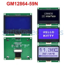 12864 I2C IIC LCD Module COG Graphic Display Screen Board LCM Panel For Arduino