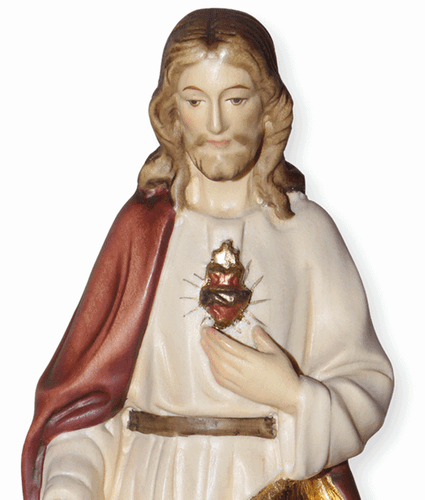 Estatua De Barmherziger Jesús Corazón Sagrado Corazón H 15 CM Madera de Arce - Imagen 2 de 7