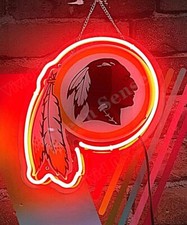 Washington Redskins Acrylic 14"x10" Neon Sign Light Lamp Gift Real Glass Artwork