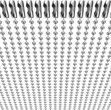 50-Pack Dog Tag Chain Ball Chain Necklace Bulk Beaded Chains 24 Long 2.4Mm Ball