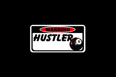 2 Eightball Hustler decals for lucasi pool players funny decal 8Ball