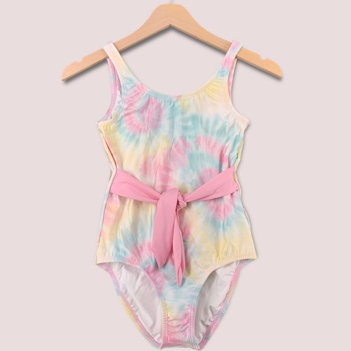 PQ Swim Kids' Girl's Size 12 Rainbow Tie Dye One-piece Swimsuit Pastel NWT $82 - Picture 14 of 14