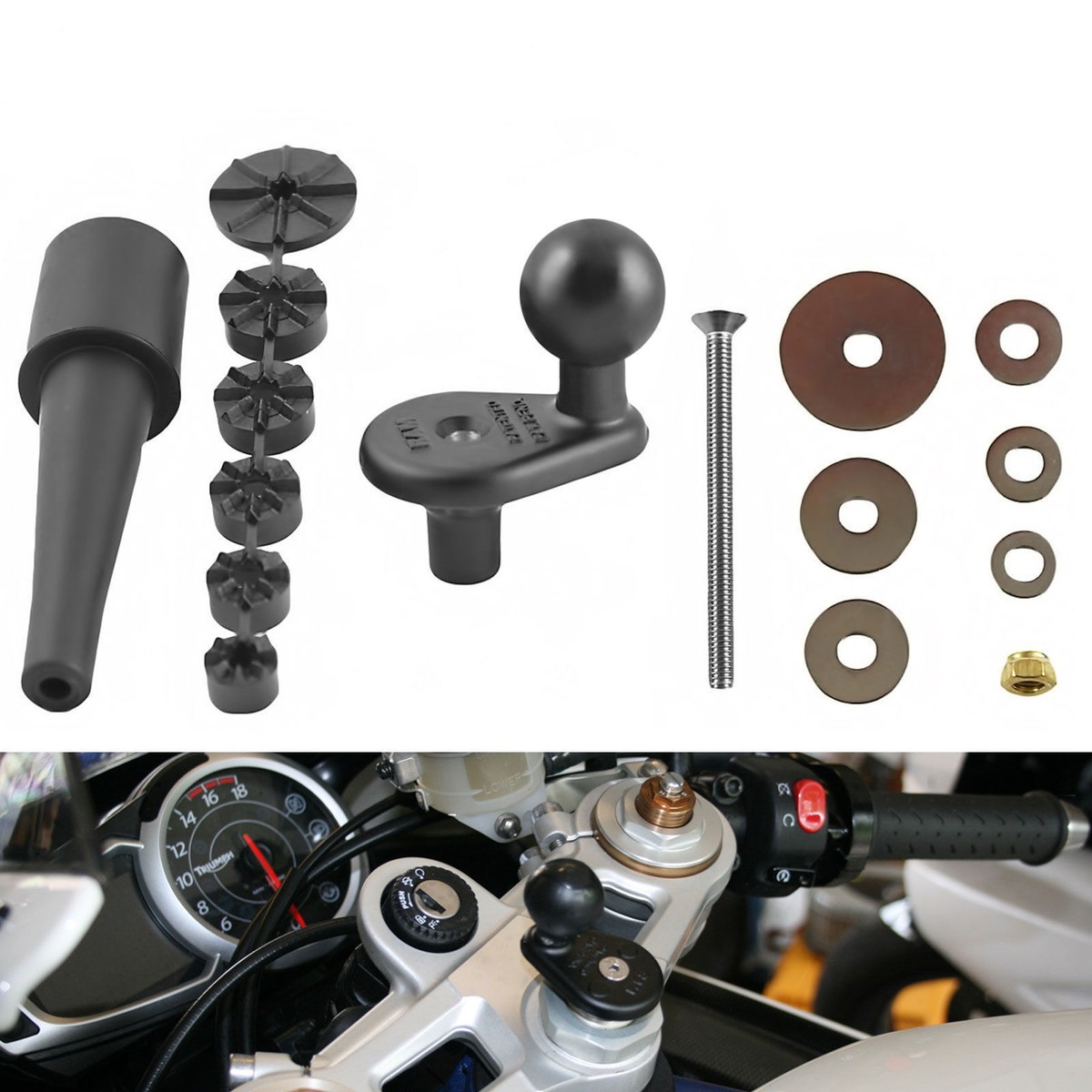 Genuine Ram Mount RAM-B-342U Motorcycle Fork Stem Base with