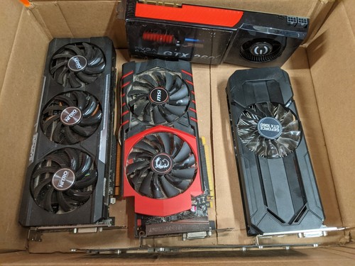 14x video card Palit 1060, EVGA 980 ti, MSI R9 295x2, RX 390, EVGA GTX 970 GPU - Picture 2 of 2