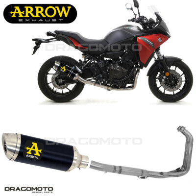 Full exhaust YAMAHA TRACER 7 2021 2022 ARROW VERSIONE ALTA ALU Black THUNDER