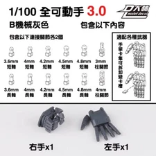 DaLin Movable Hands 3.0 for 1/100 Scale Gundam/Robot Model Kits Multiple Color