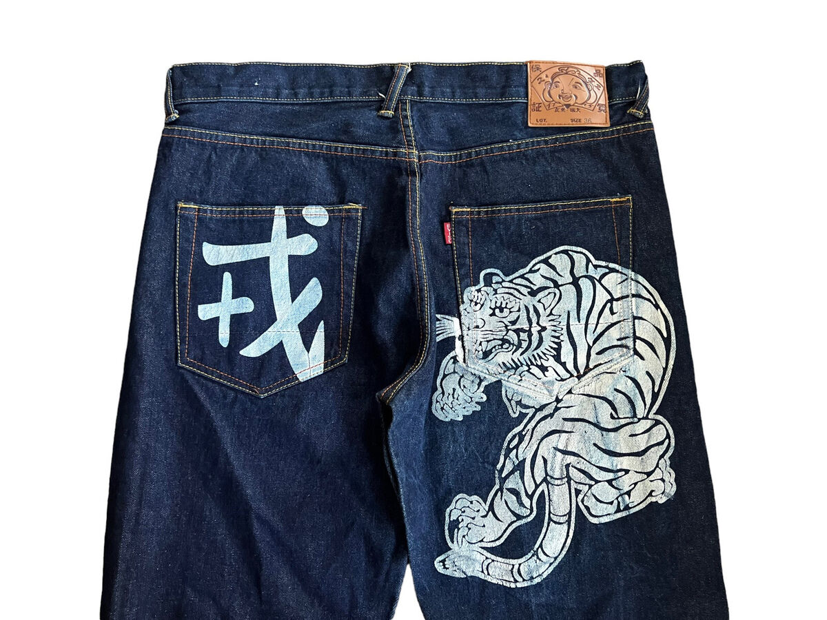 Vintage Evisu Painted Tiger Denim Pants Jeans size 36 Rare Vintage Evisu Painted Tiger Denim Pants Jeans size 36 Rare