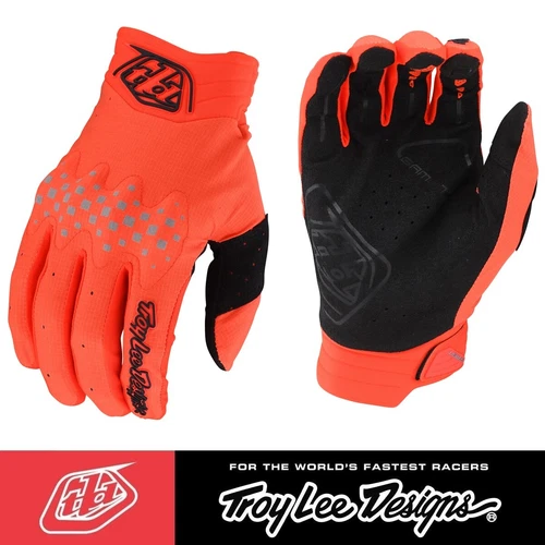 TLD MTB Gloves Troy Lee Designs Gambit D30 Gloves Orange D30 Knuckle Protection